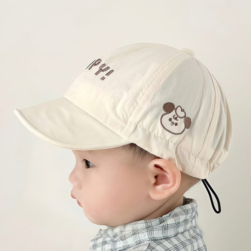 春夏季婴儿帽子鸭舌帽轻薄透气防紫外线1宝宝出游遮阳帽纯棉0-1岁