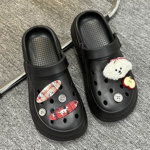 厚底踩屎感eva凉鞋 日式 女两穿透气防滑拖鞋 洞洞鞋 外穿沙滩凉 夏季