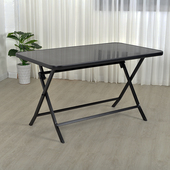 可折叠方桌圆桌长方桌钢化玻璃庭院简易家用阳台餐桌户外折叠桌子