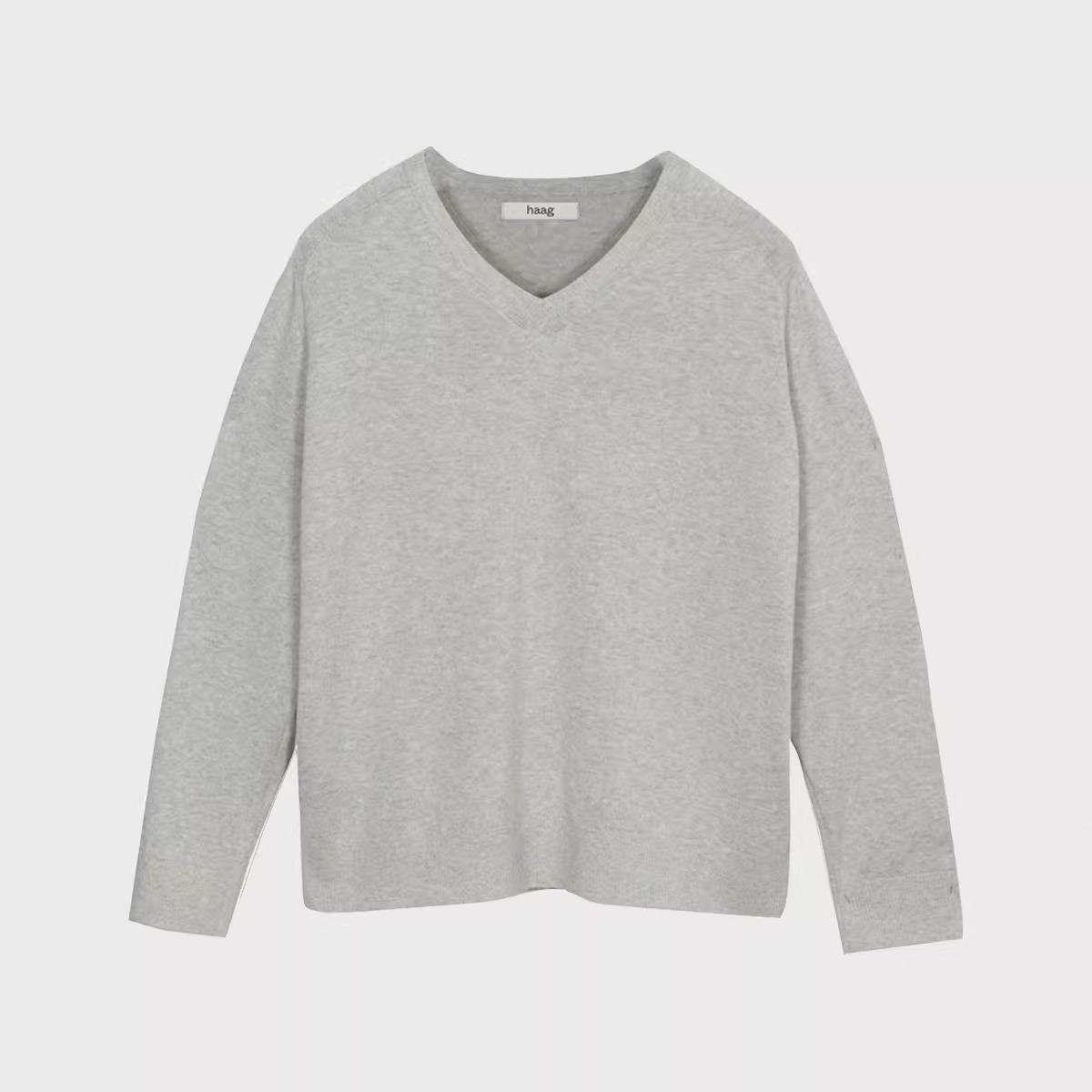 设计师原创春季丝混纺毛衣V领