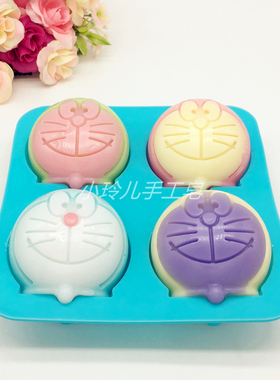 机器猫硅胶模具DIY手工皂模型蛋糕烘焙宝宝辅食蒸煮冰块模冰格55g