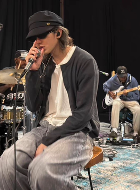 蔡徐坤卢昱晓同款！CA4休闲百搭鸭舌帽报童帽黑色男女款显脸小