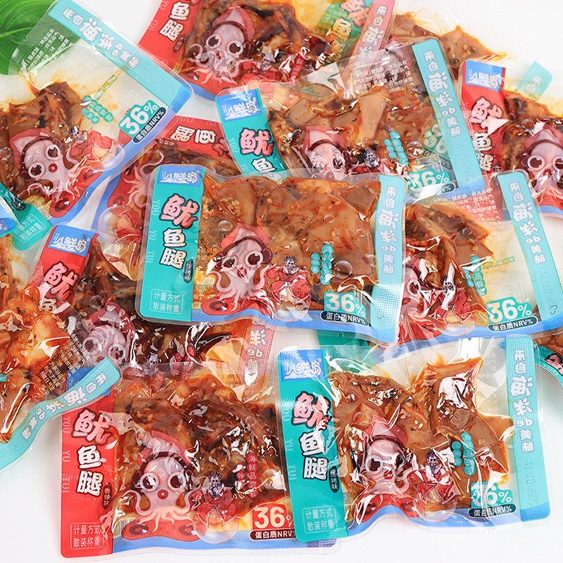 大连八鲜岛鱿鱼腿烧烤香辣味散装即食鱿鱼足休闲零食特产海鲜小吃