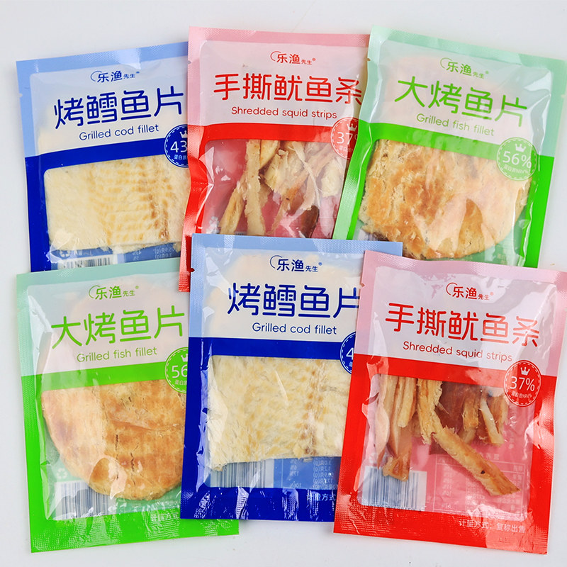 乐渔先生鱿鱼条烤鱼片丝独立小包装即食海鲜零食小吃大连特产礼包