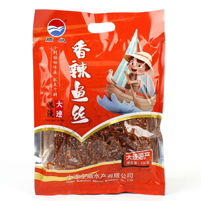 顺帆蜜汁香辣鱼丝袋装海味辣味小鱼干休闲零食即食小吃大连特产