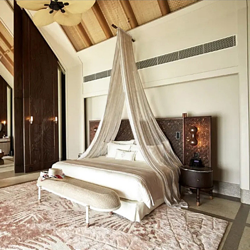 单杆吊顶床纱装饰遮光卧室床幔