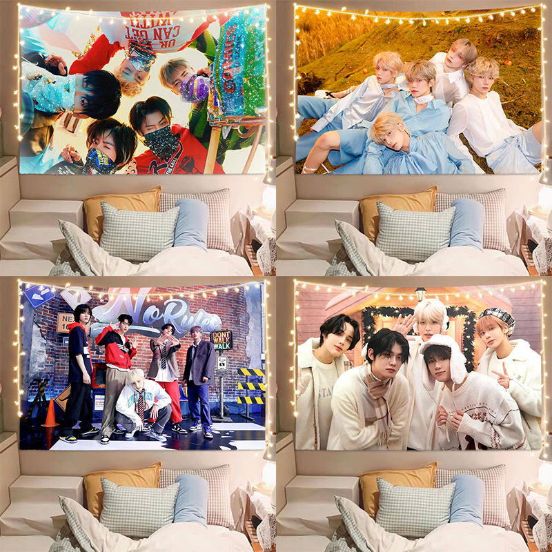 TXT背景布崔然竣崔杋圭明星粉丝墙布学生寝室床头装饰布置挂布