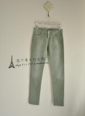 特!意大利制:UP Jeans灰绿色修身小脚牛仔裤长裤女裤子春夏薄款