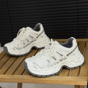 轻便透气小个子休闲网鞋 时尚 女2026春新款 6cm厚底网面增高老爹鞋