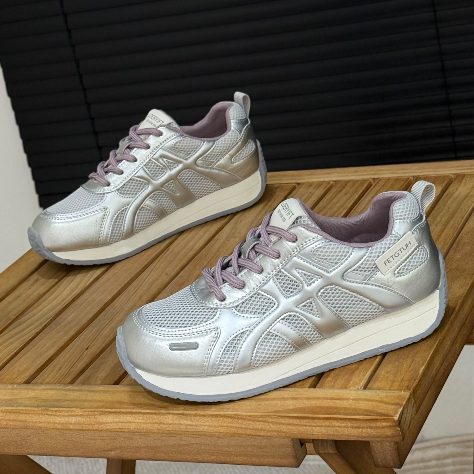 网面透气阿甘鞋女休闲厚底德训鞋