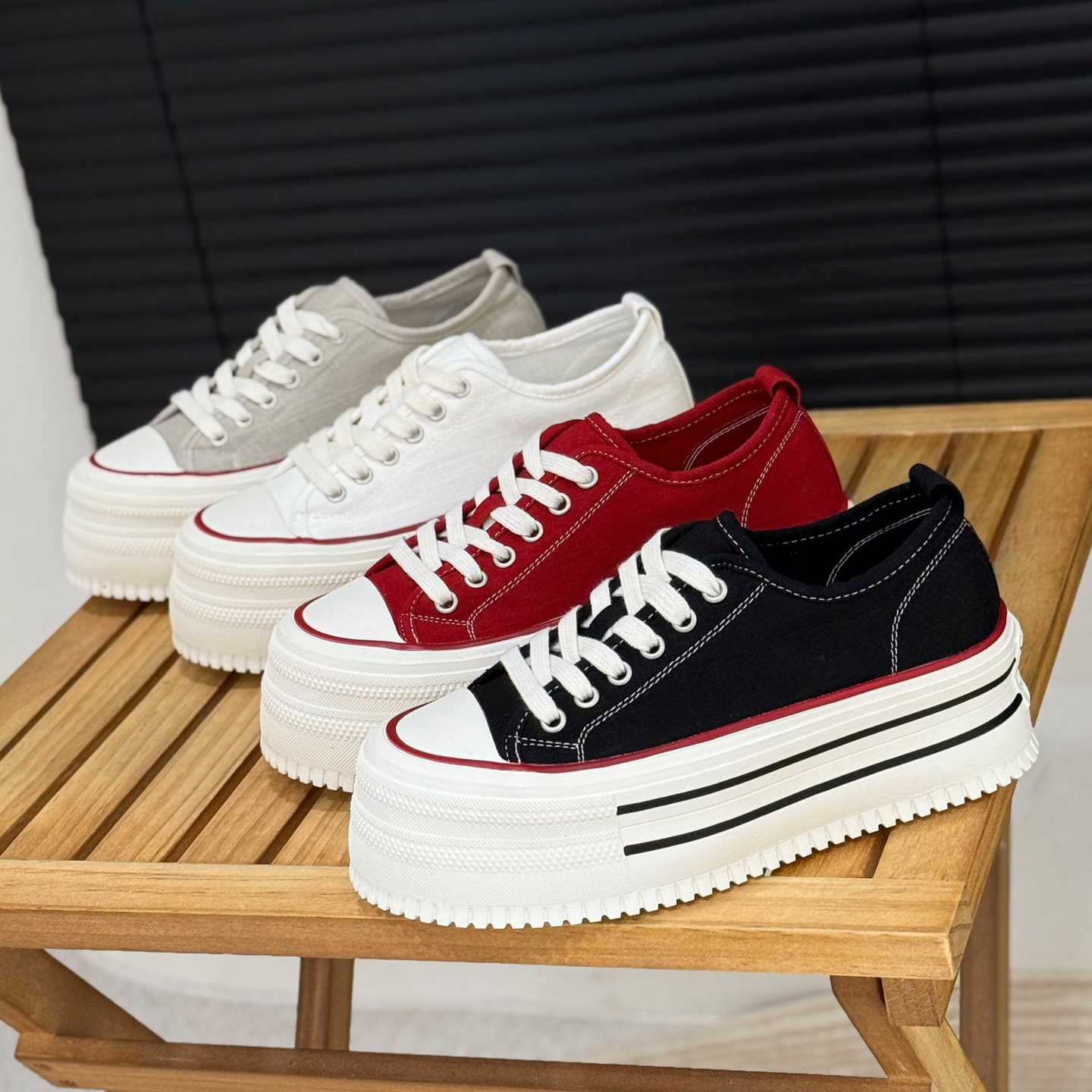 增高6cm低帮帆布鞋厚底休闲板鞋