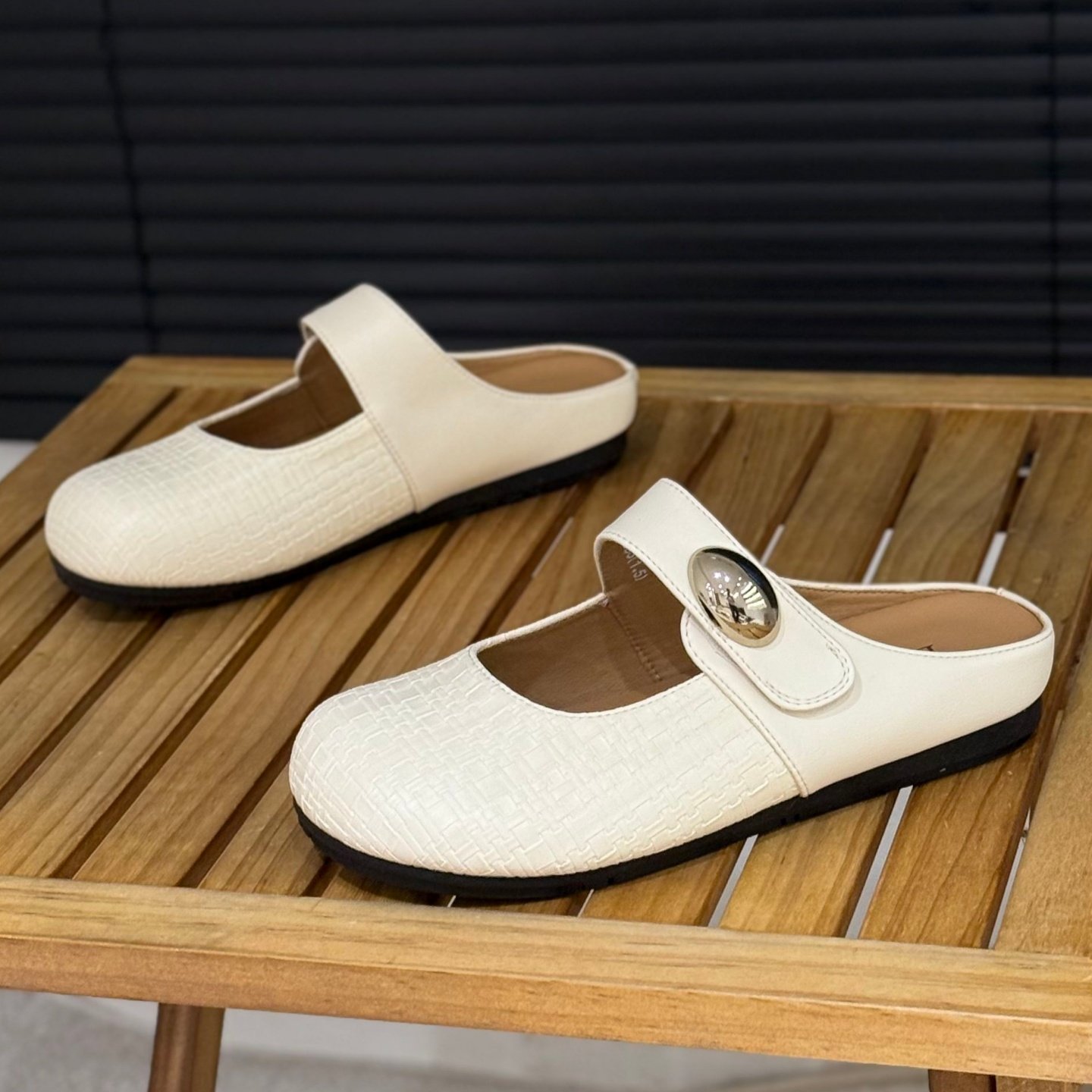 温柔风一脚蹬包头半拖鞋女夏外穿2026年春季新款平底魔术贴懒人拖,女鞋,包头拖,淘宝优惠券,粉丝福利购,淘宝优惠卷