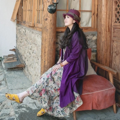 绽放正品后来亚麻开衫复古风夏装