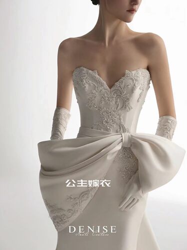 出租【蝴蝶夫人】DENISE丹妮斯正版抹胸鱼尾新娘主仪式室外拖尾