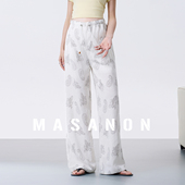 子夏薄款 夏季 外穿亚麻阔腿裤 孕期小个子抽绳休闲裤 2026新款 孕妇裤