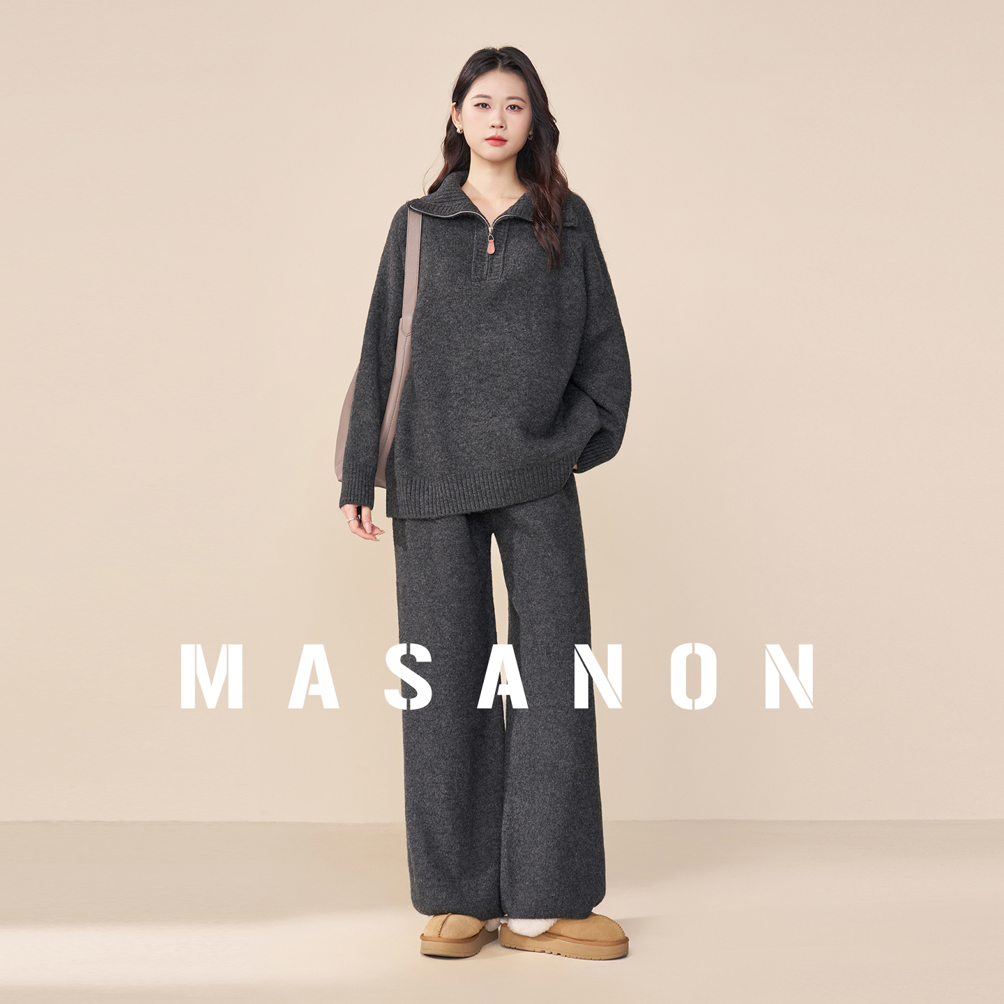 MASANON孕妇毛衣针织裤两件套