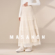 MASANON孕妇半身裙冬加厚针织蕾丝拼接长裙2026新款 春装 高级裙子