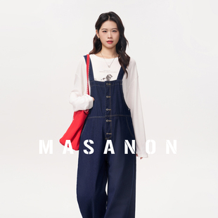 孕期不勒肚子高级感阔腿牛仔裤 新款 子春夏 春装 MASANON孕妇背带裤