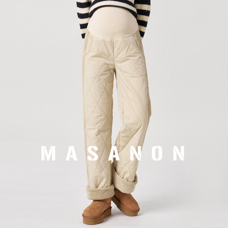 MASANON孕妇加绒加厚棉裤秋冬