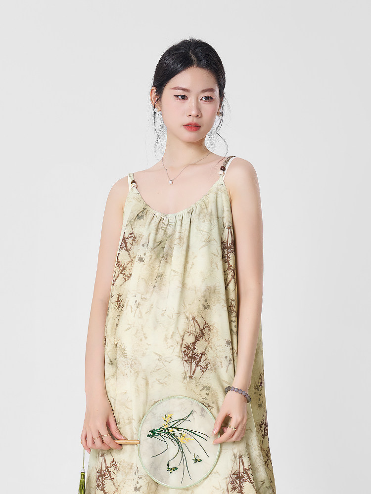 MATERNITY DRESS SUMMER SUNDRESS SHORT SUNSCREEN SHIRT TWO-PIECE SET NATIONAL STYLE INK PAINTING LONG SKIRT SUIT WOMEN