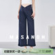 外穿2026新款 薄款 仿牛仔阔腿裤 夏装 孕妇裤 小个子孕期九分裤 子夏季