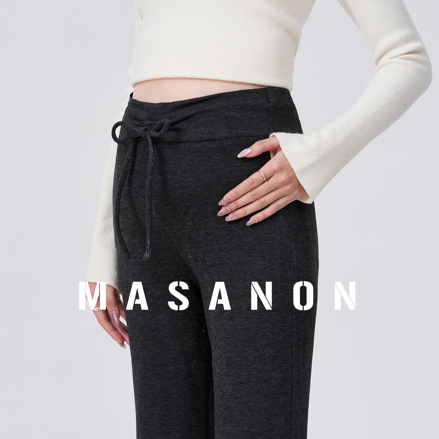 masanon孕妇无托腹喇叭裤秋冬装