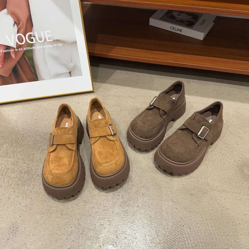 1105-6秋季新品女真皮厚底增高勃肯鞋时尚百搭休闲鞋韩版潮鞋