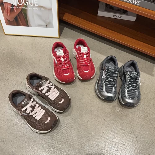 9871-5秋季新品女真皮厚底增高休闲鞋系带老爹鞋网红同款休闲鞋潮