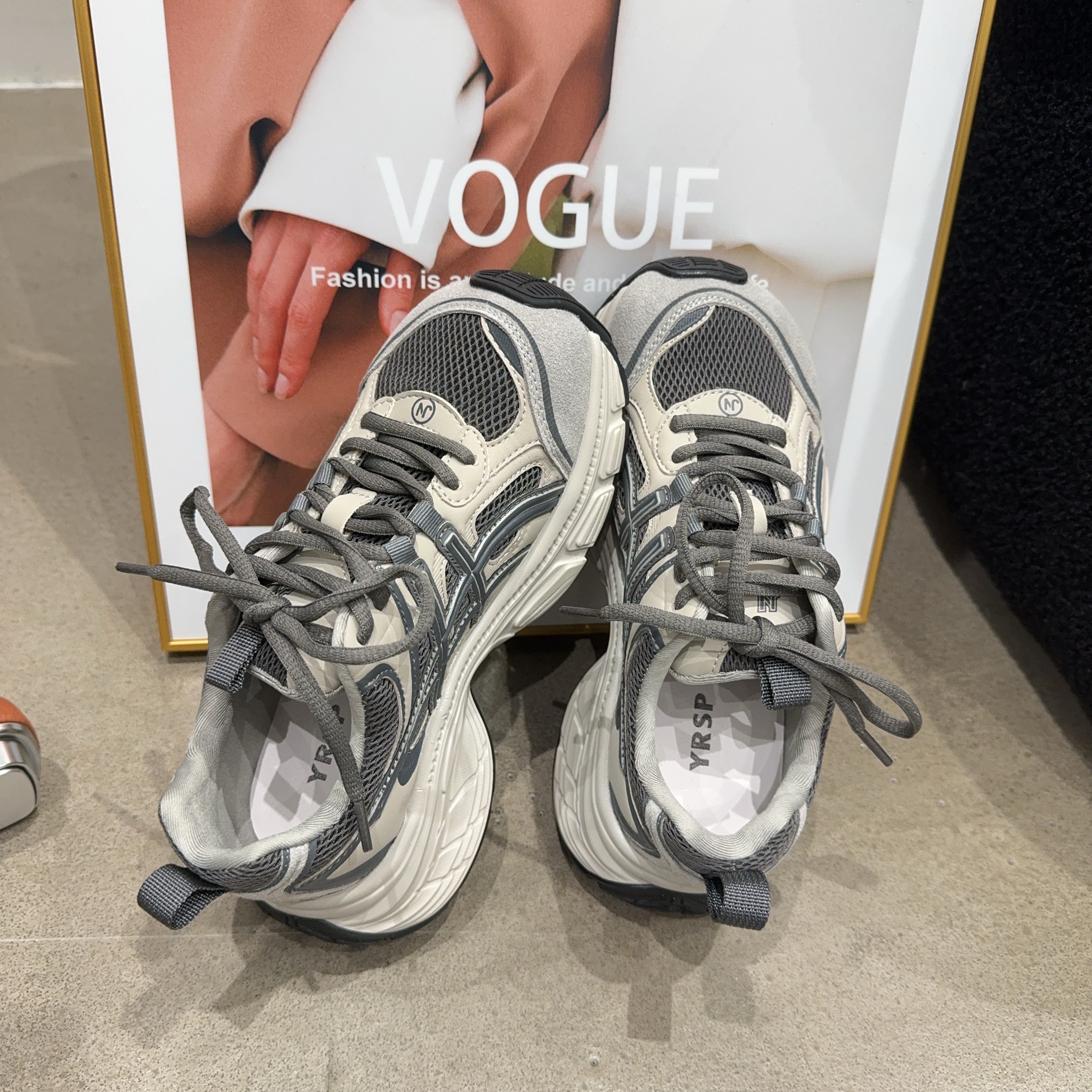 7078-6乐乐家秋季新品女真皮厚底老爹鞋系带时尚休闲鞋网红同款潮