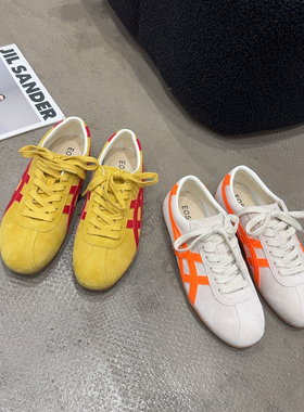 9935-31春季新品女真皮拼色平底圆头系带德训鞋舒适百搭时尚休闲