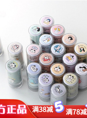 iconic韩国可爱猫咪女孩卡通黑色印章手帐DIY装饰手帐免印泥图章