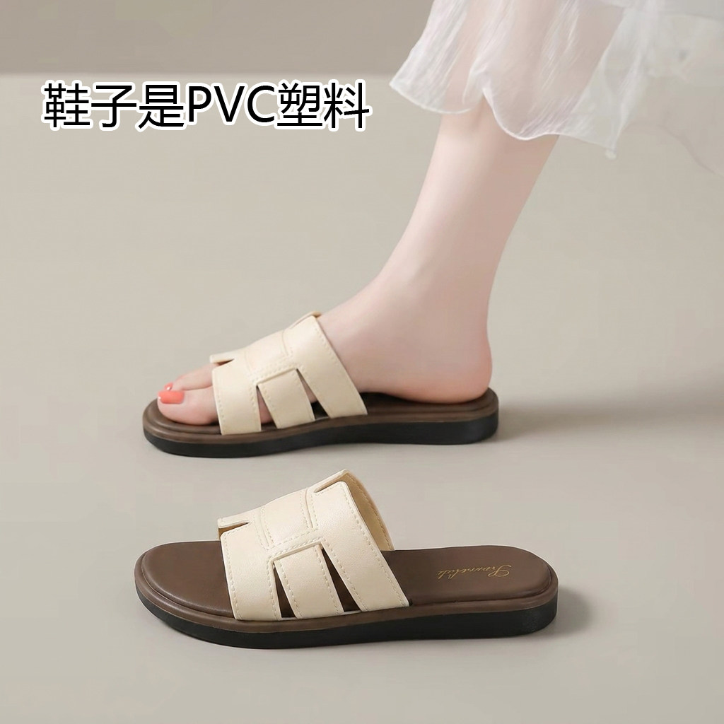 夏季居家外穿平底法式凉拖鞋女