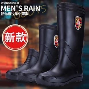 磨砂雨鞋 工地防水保暖高筒雨靴 男女加厚加棉厚绒水靴防滑耐磨水鞋