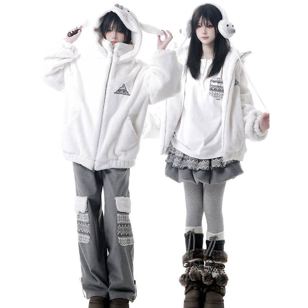 【暖暖云梦】冬季甜美加厚保暖设计感外套+上衣+短裙/长裤三件套,女装/女士精品,时尚套装,淘宝优惠券,粉丝福利购,淘宝优惠卷