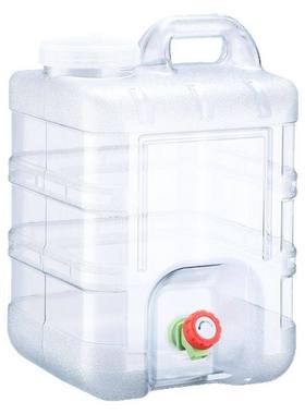 20升白色透明户外露营储水桶食品级PC带水龙头车载自驾游纯净水瓶