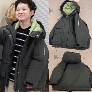 波拉韩国儿童装白鸭绒羽绒服2025秋冬款男女童加厚保暖外套冲锋衣