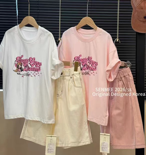 现货波拉女童韩版纯棉短袖T恤衫