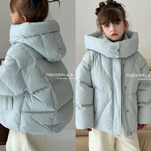 波拉韩国童装女童羽绒服2024冬季新款男女童加厚90白鸭绒羽绒服