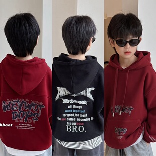 ivxx正版波拉韩国童装男女童加绒卫衣秋冬款儿童休闲百搭连帽上衣