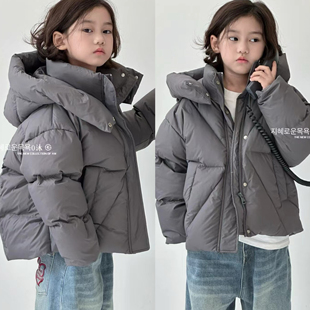 波拉韩国童装2025新款儿童羽绒服短款加厚洋气保暖韩版外套冬装