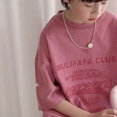 男女童短袖T恤衫儿童扎染上衣