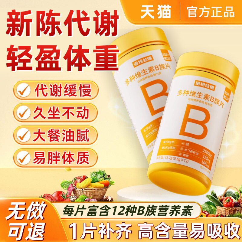 诺特兰德维生素b族片提高新陈代谢减脂代谢慢铁锌官方旗舰店正品