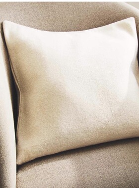 ZaraHome黄麻+棉厚款高级材质侘寂风靠垫套沙发靠背抱枕套不含芯