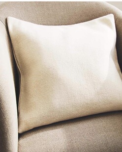 ZaraHome黄麻+棉厚款高级材质侘寂风靠垫套沙发靠背抱枕套不含芯