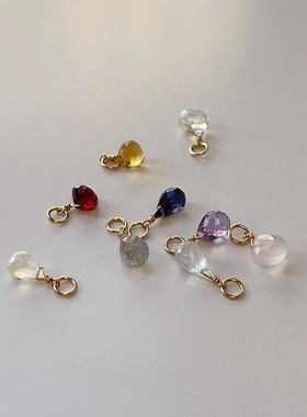 OPs天然石水晶水滴小吊坠