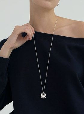 OPs春夏百搭韩系博主时髦高级感冷淡风金属几何银水滴福袋长项链