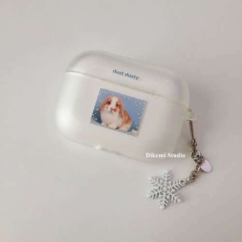 小众可爱雪花兔子airpods4耳机套