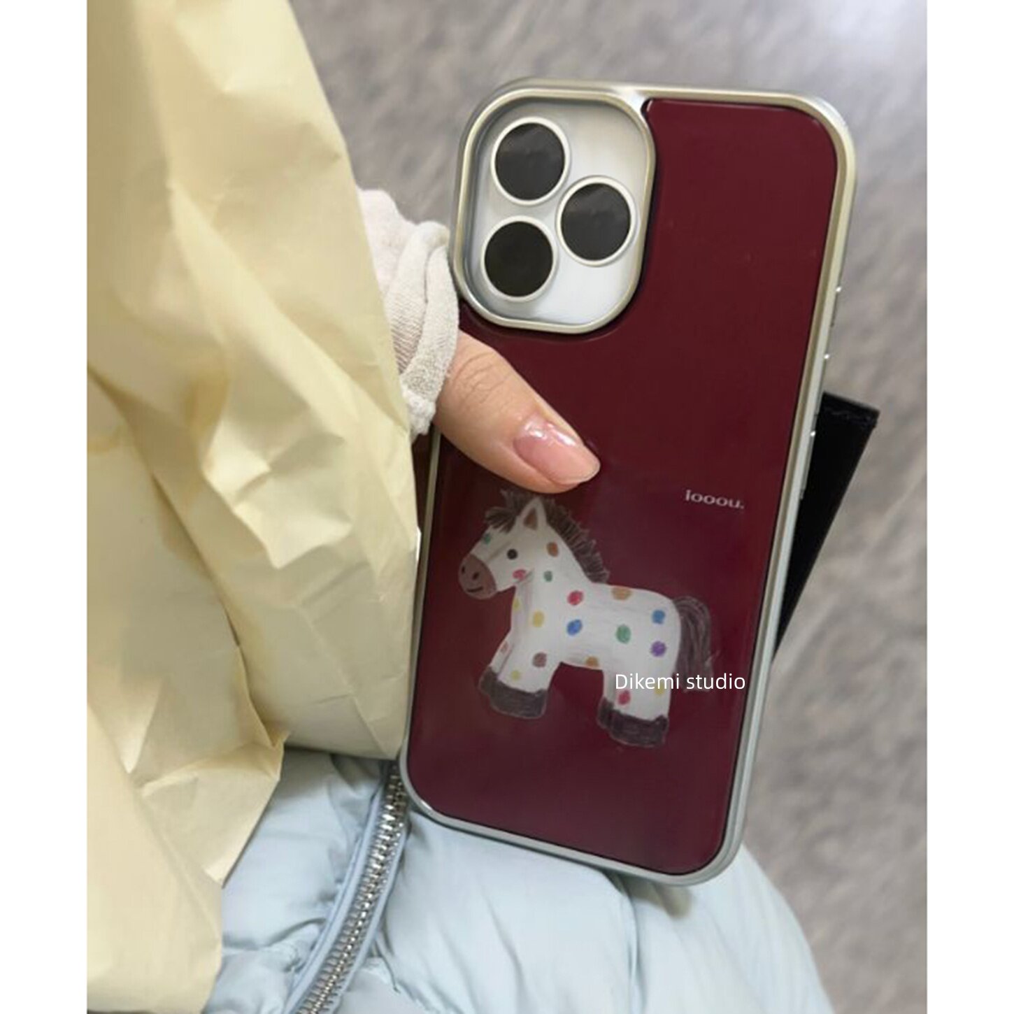 韩国ins小众Y2K喜庆可爱彩虹小马电镀手机壳适用iphone16promax苹果17promax/13/12/14/15pro手机保护套 - 实物图
