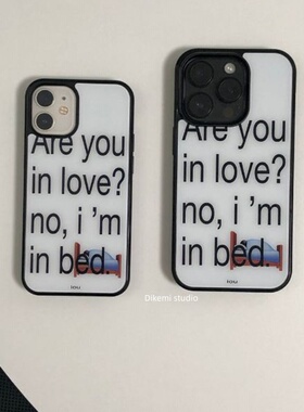 韩国ins小众个性设计床头英文手机壳适用iphone16promax苹果15promax/13/12/11全包17pro手机保护套情侣款