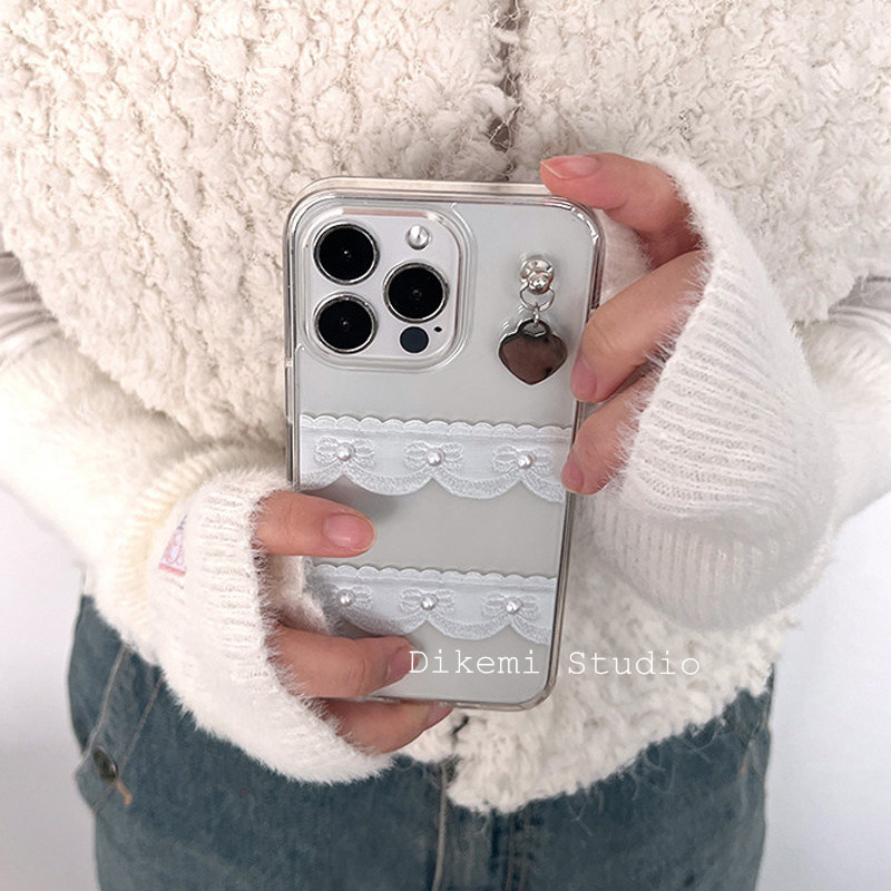 韩国ins小众温柔少女心白色蕾丝软壳适用于iphone16promax/15pro/14promax苹果17/13/12全包手机保护套透明